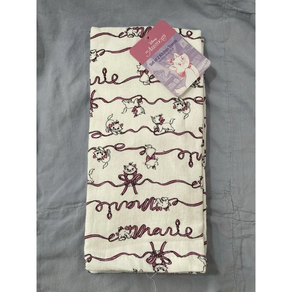NEW Disney - Aristocats - Marie - Set of 2 Kitchen Towels 16x26 - Marie Ribbons